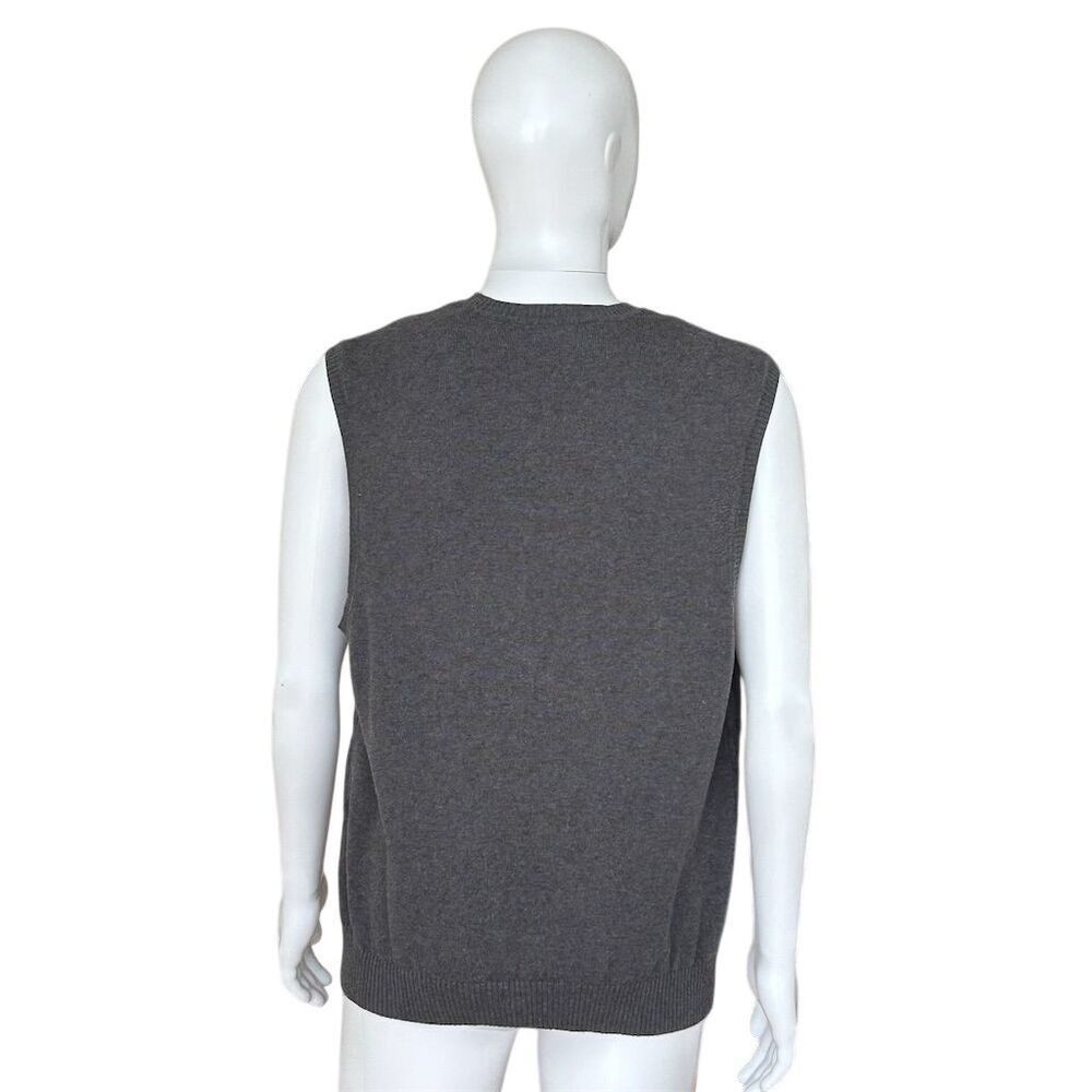Club Room Men's Cable Knit V-Neck Sweater Vest Gray Size L - Picture 5 of 9